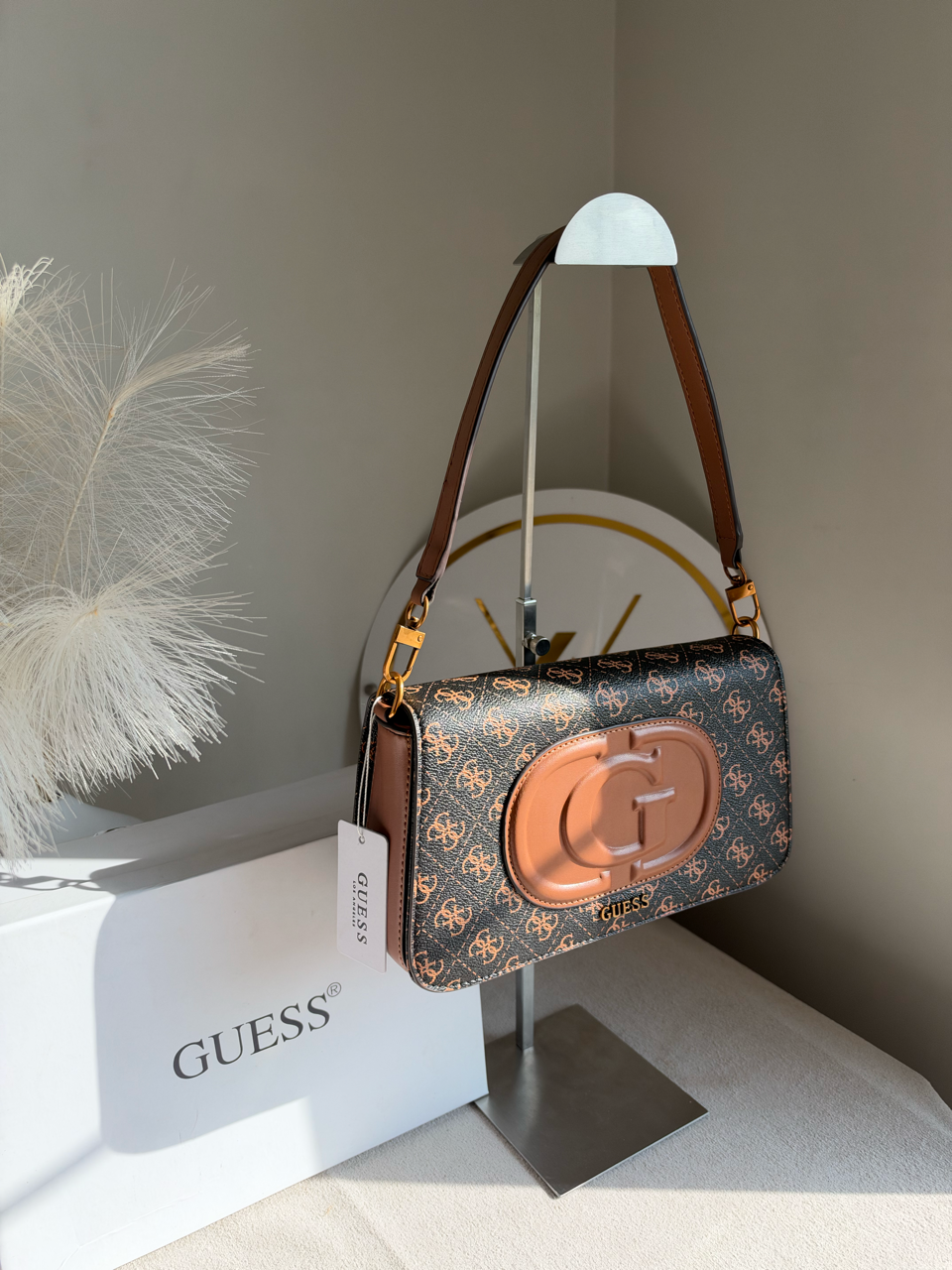 Izzy Flap Shoulder Bag With Box Packing - Brown