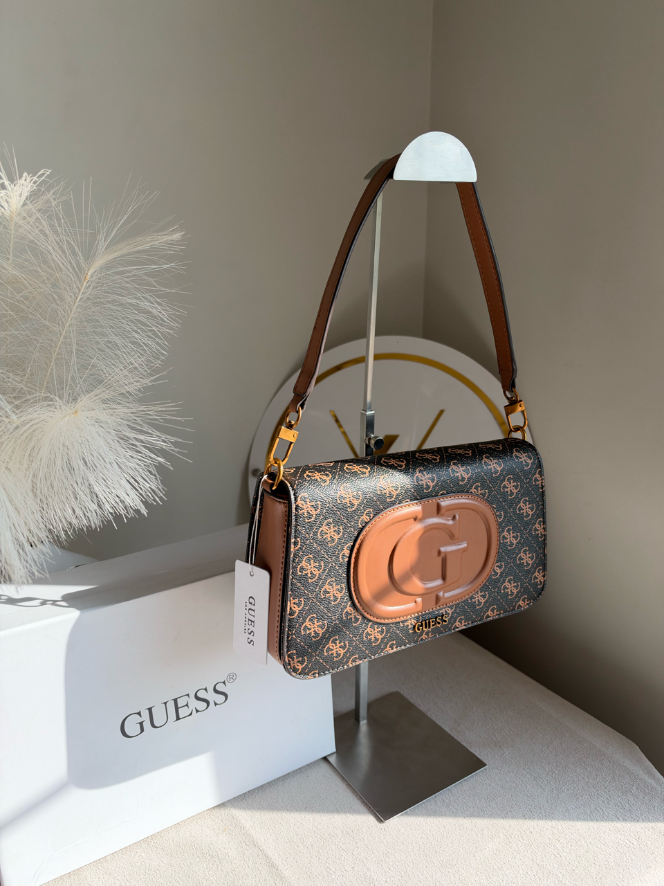 Izzy Flap Shoulder Bag With Box Packing - Brown