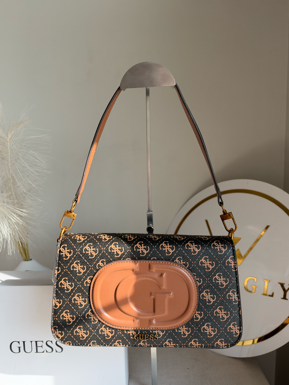 Izzy Flap Shoulder Bag With Box Packing - Brown