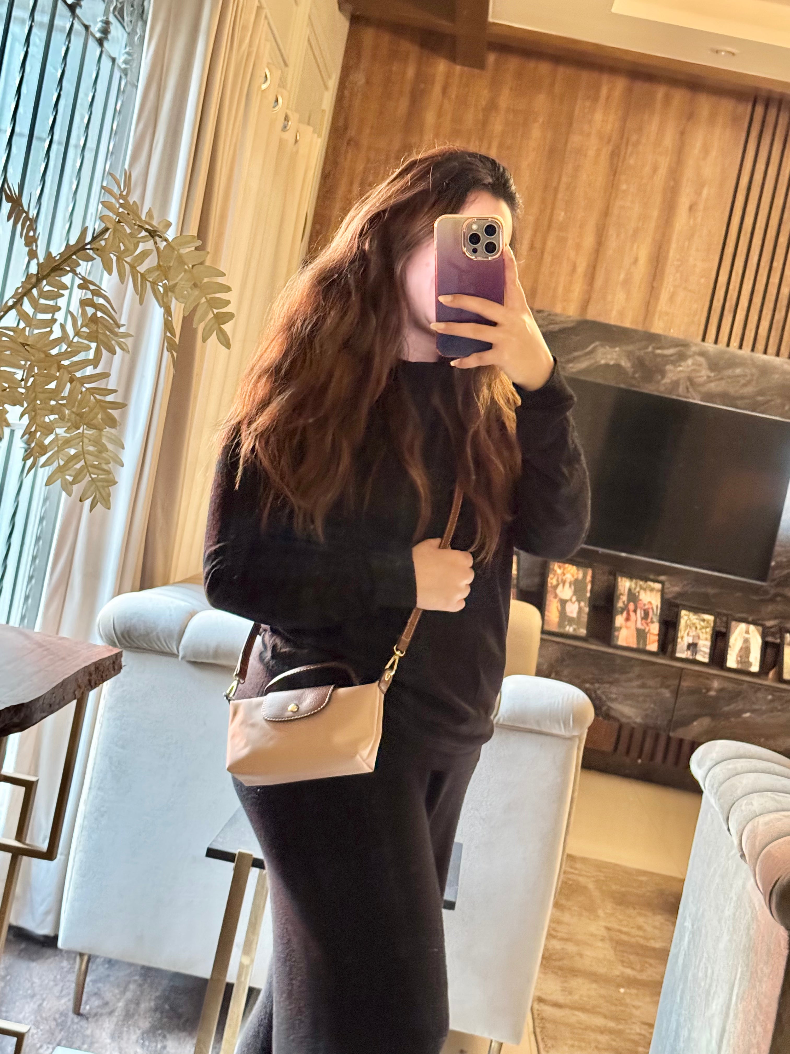 Longchamp Crossbody Bag with Strap - Small Pink (NO LOGO)