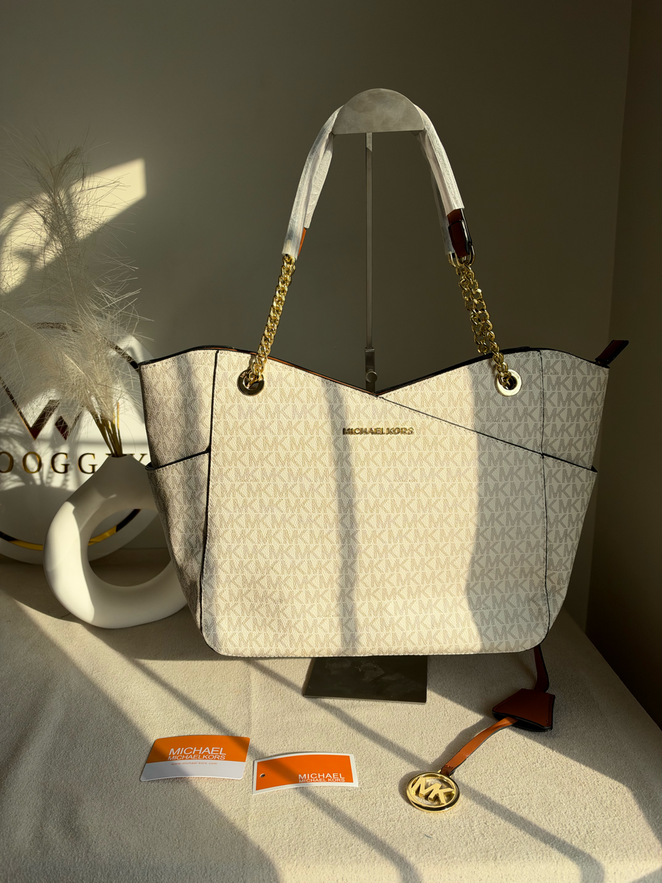 MK Tote Bag - White