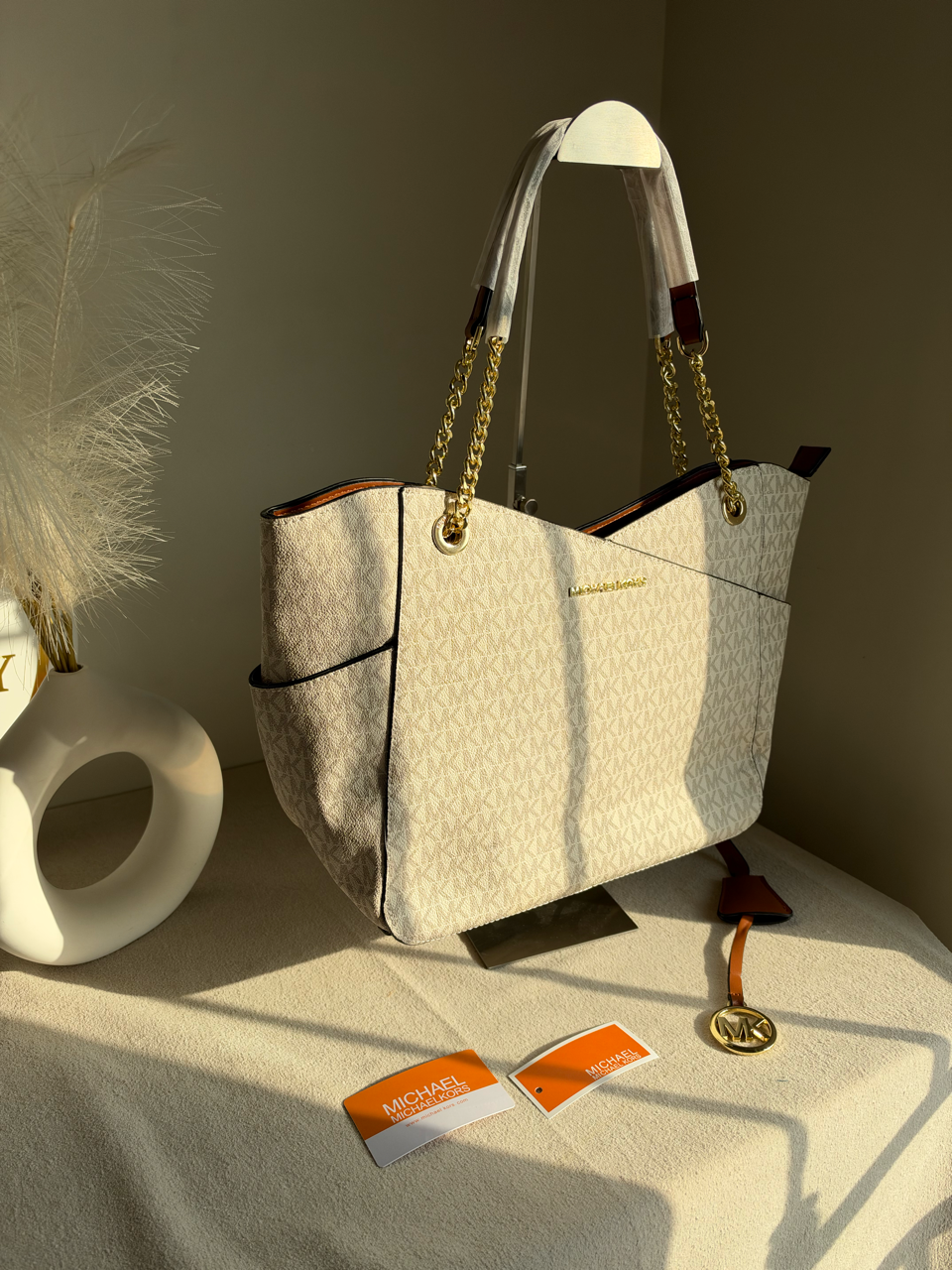 MK Tote Bag - White