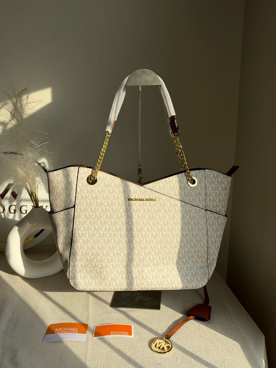 MK Tote Bag - White