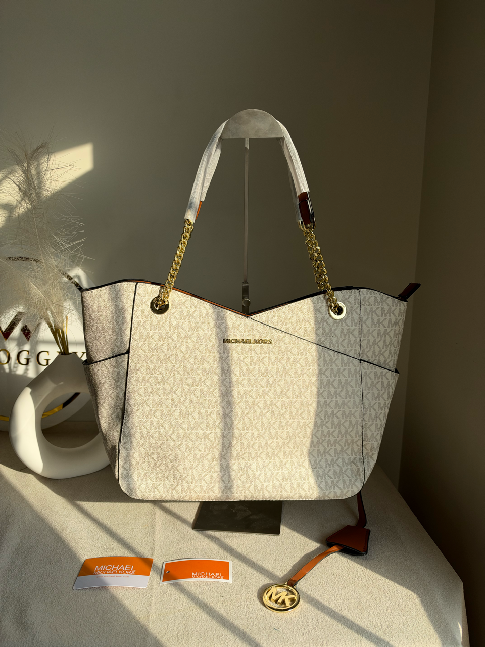 MK Tote Bag - White