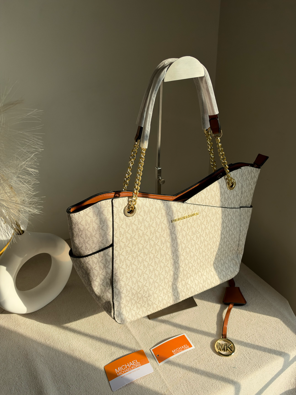 MK Tote Bag - White