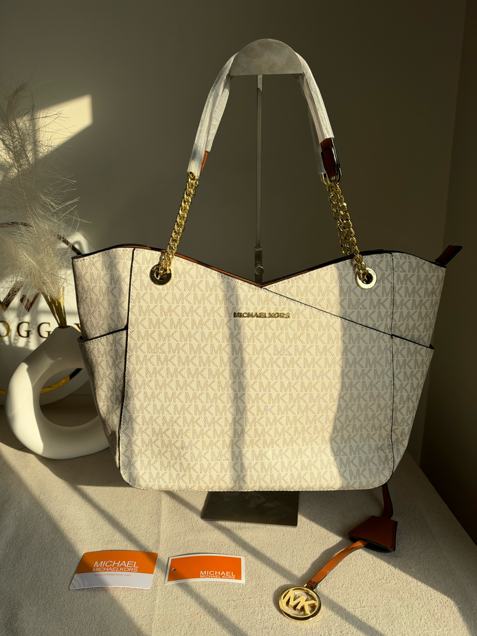 MK Tote Bag - White