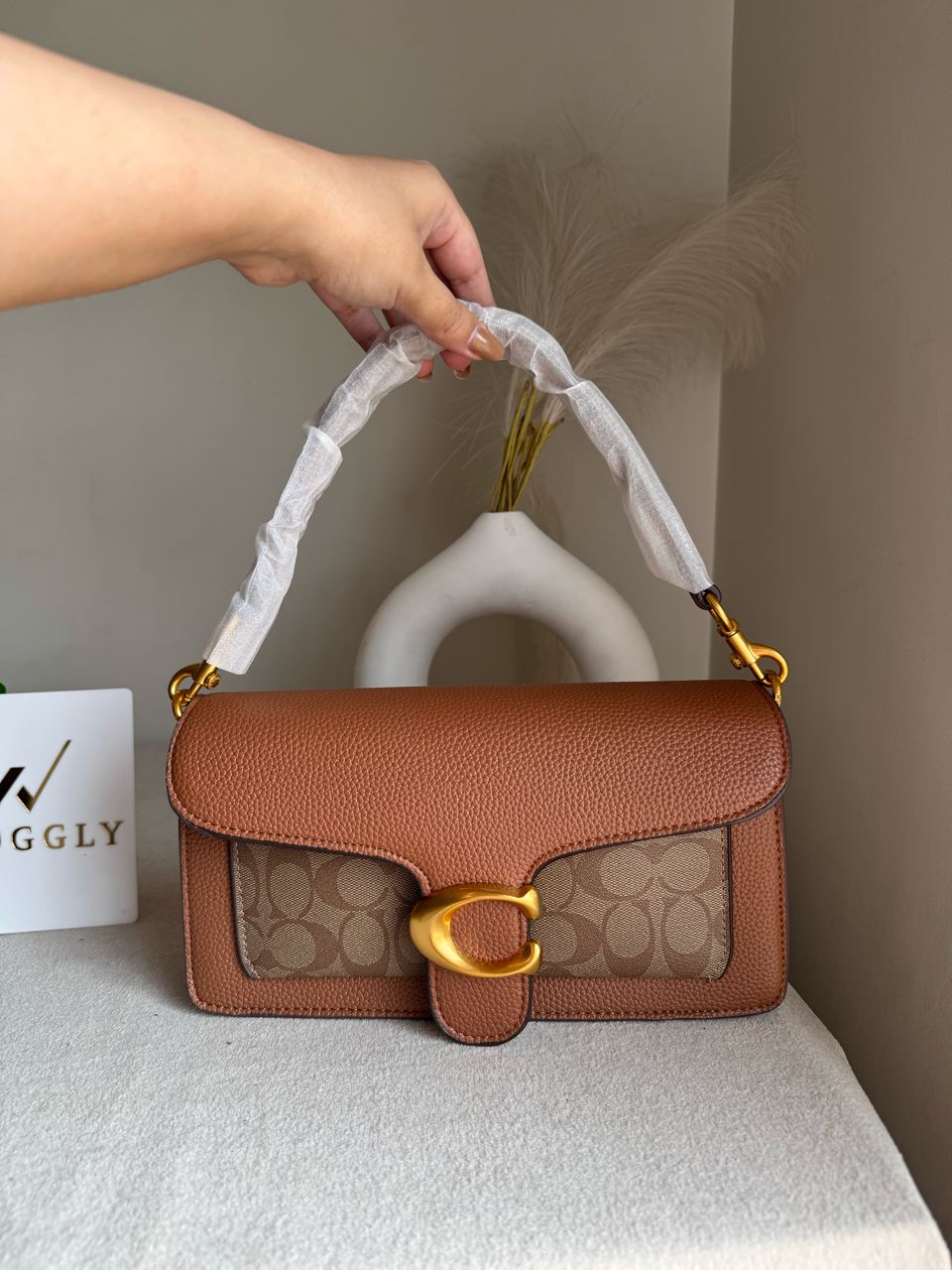 COACH TABBY 26 Canvas Brown Good Quality-BOX PACKING