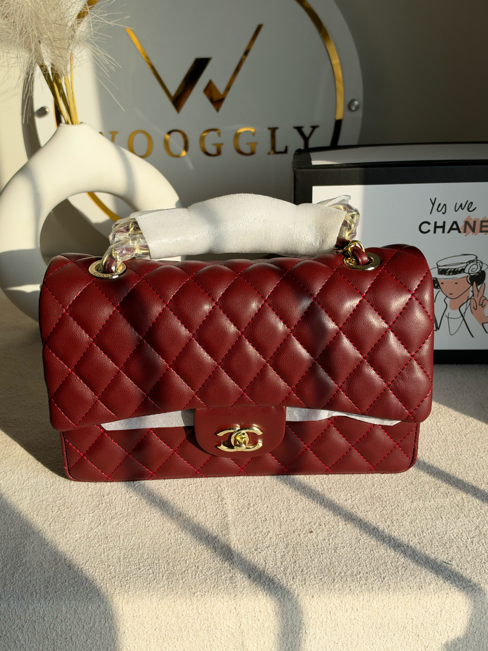 High Quality CH Shoulder bag With Box Packing - Deep Red