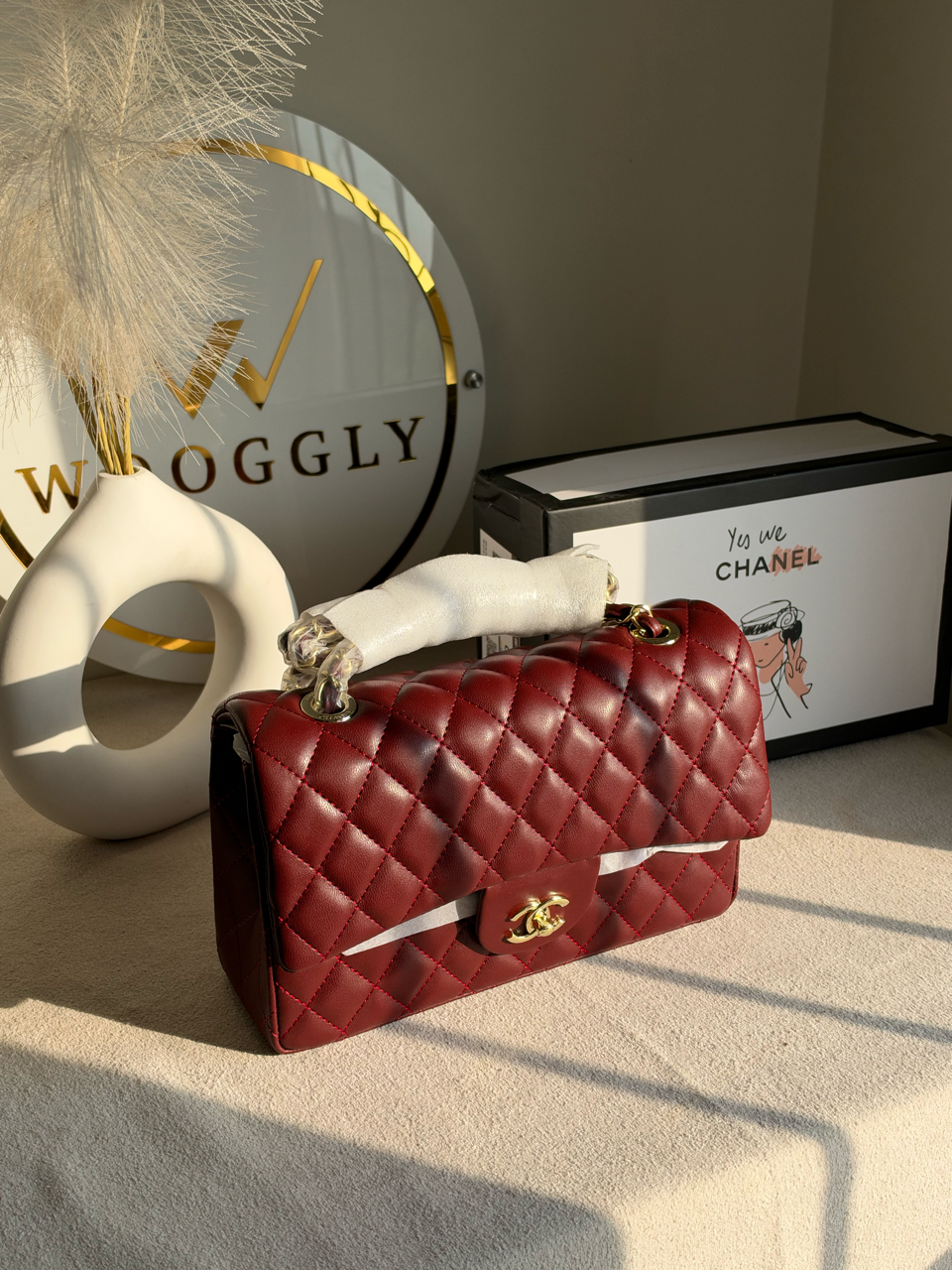 High Quality CH Shoulder bag With Box Packing - Deep Red