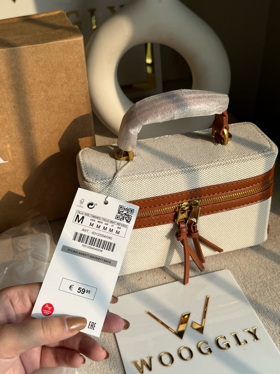 Viral Zara Bag- Off White & Brown