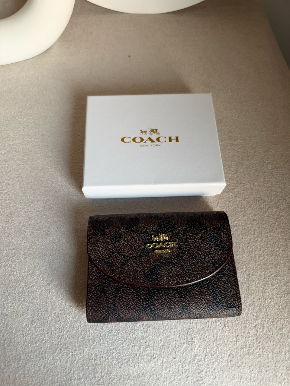 Signature Canvas Wallet - Dark Brown