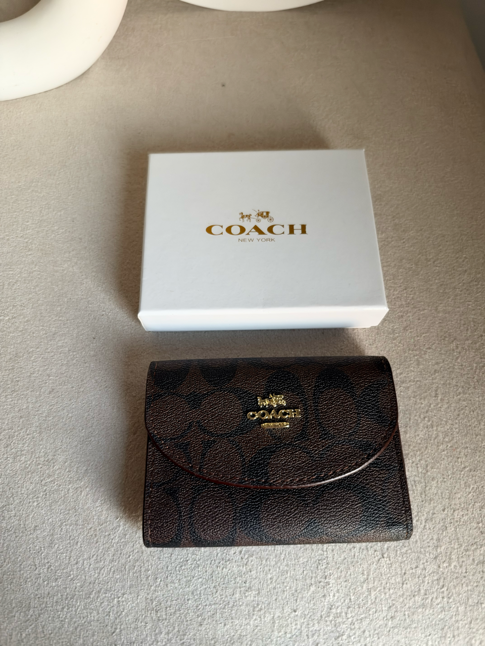 Signature Canvas Wallet - Dark Brown