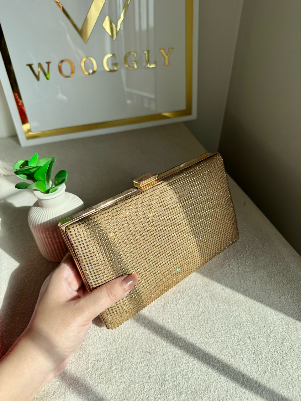Luxe Shimmer Clutch - Gold