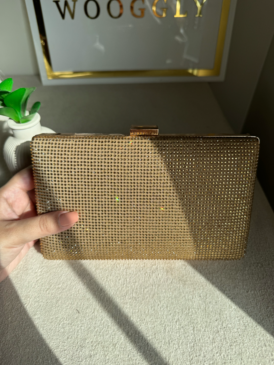 Luxe Shimmer Clutch - Gold