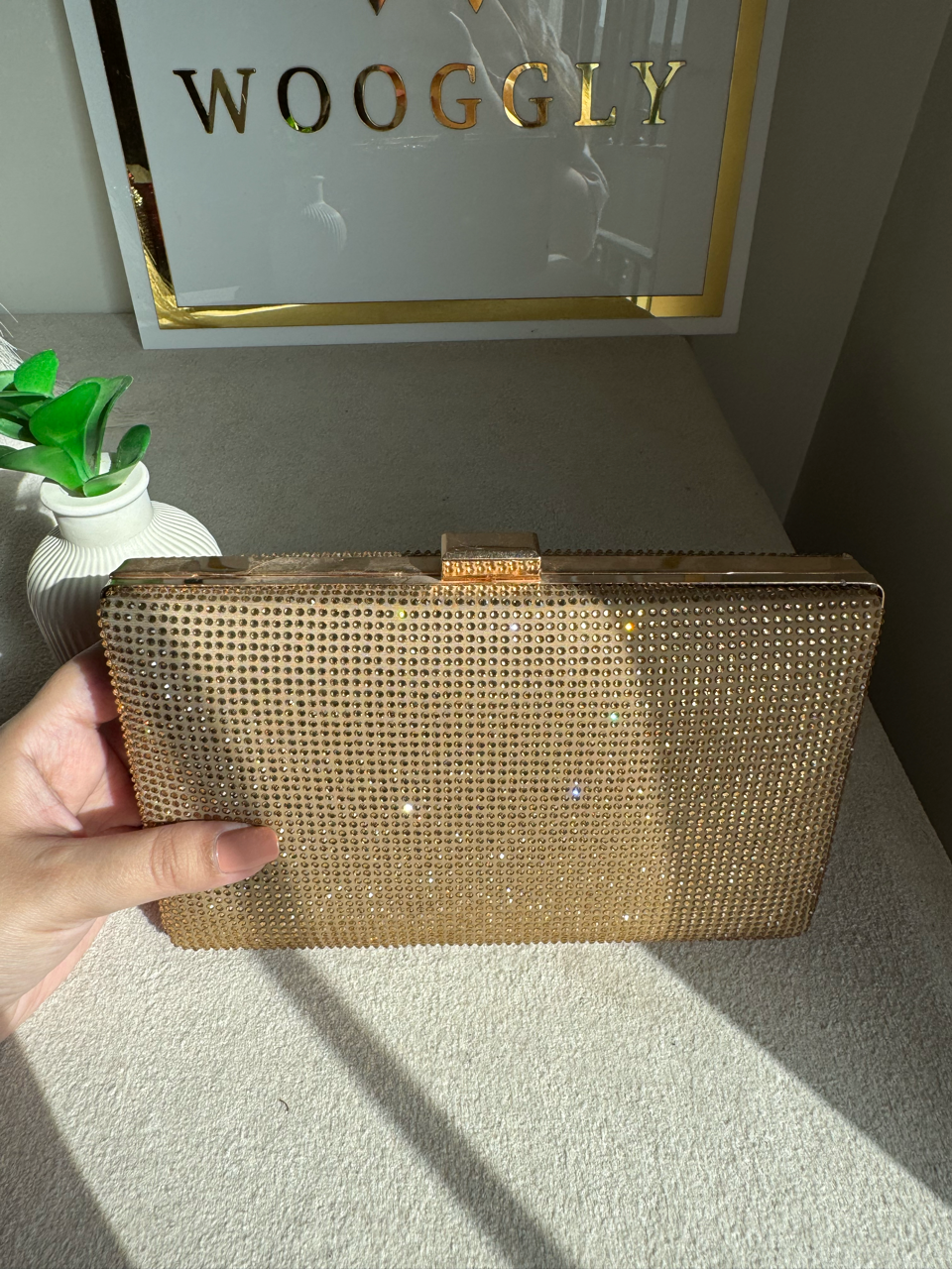 Luxe Shimmer Clutch - Gold