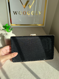 Luxe Shimmer Clutch - Black