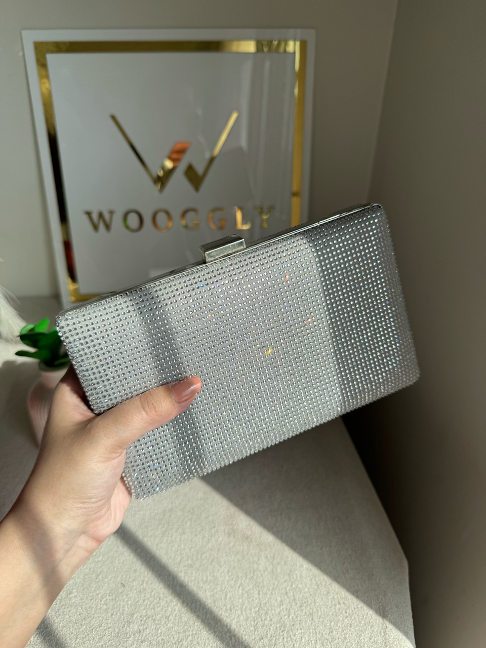 Luxe Shimmer Clutch - Silver