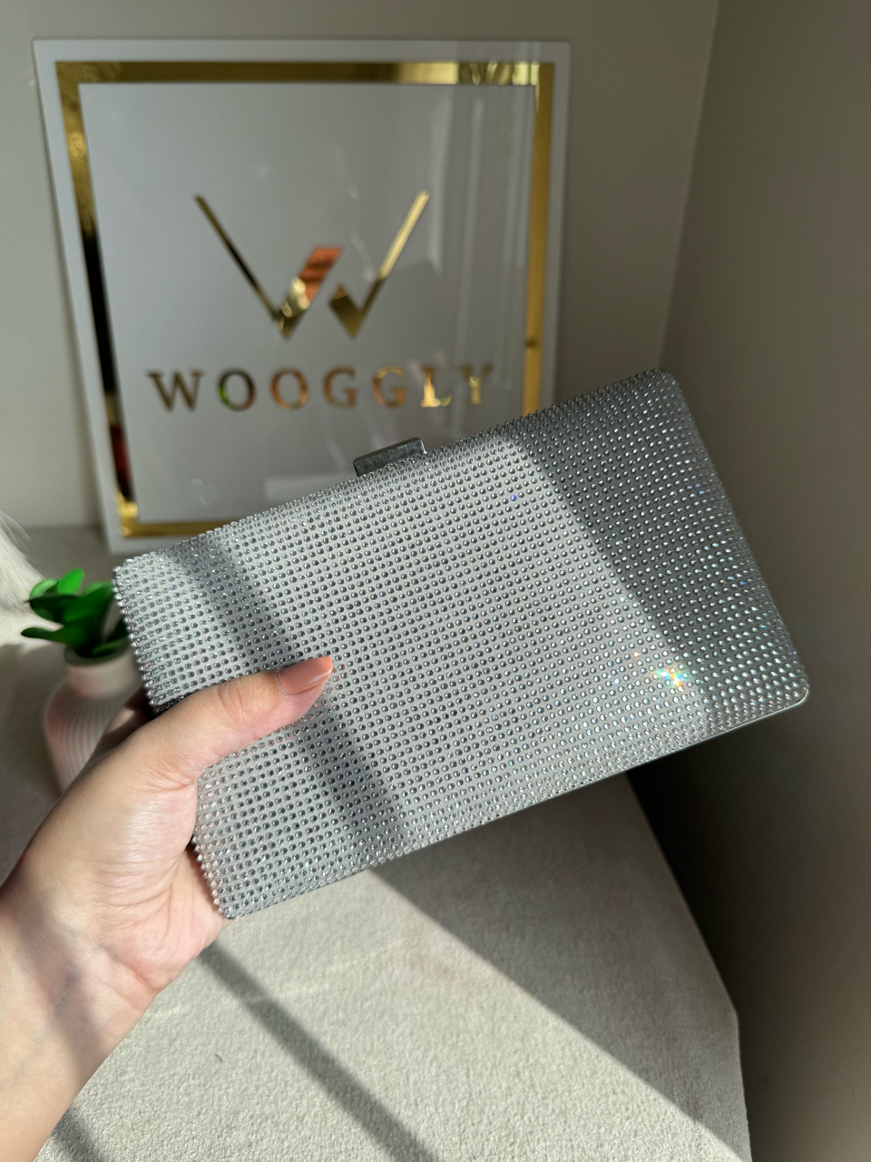 Luxe Shimmer Clutch - Silver