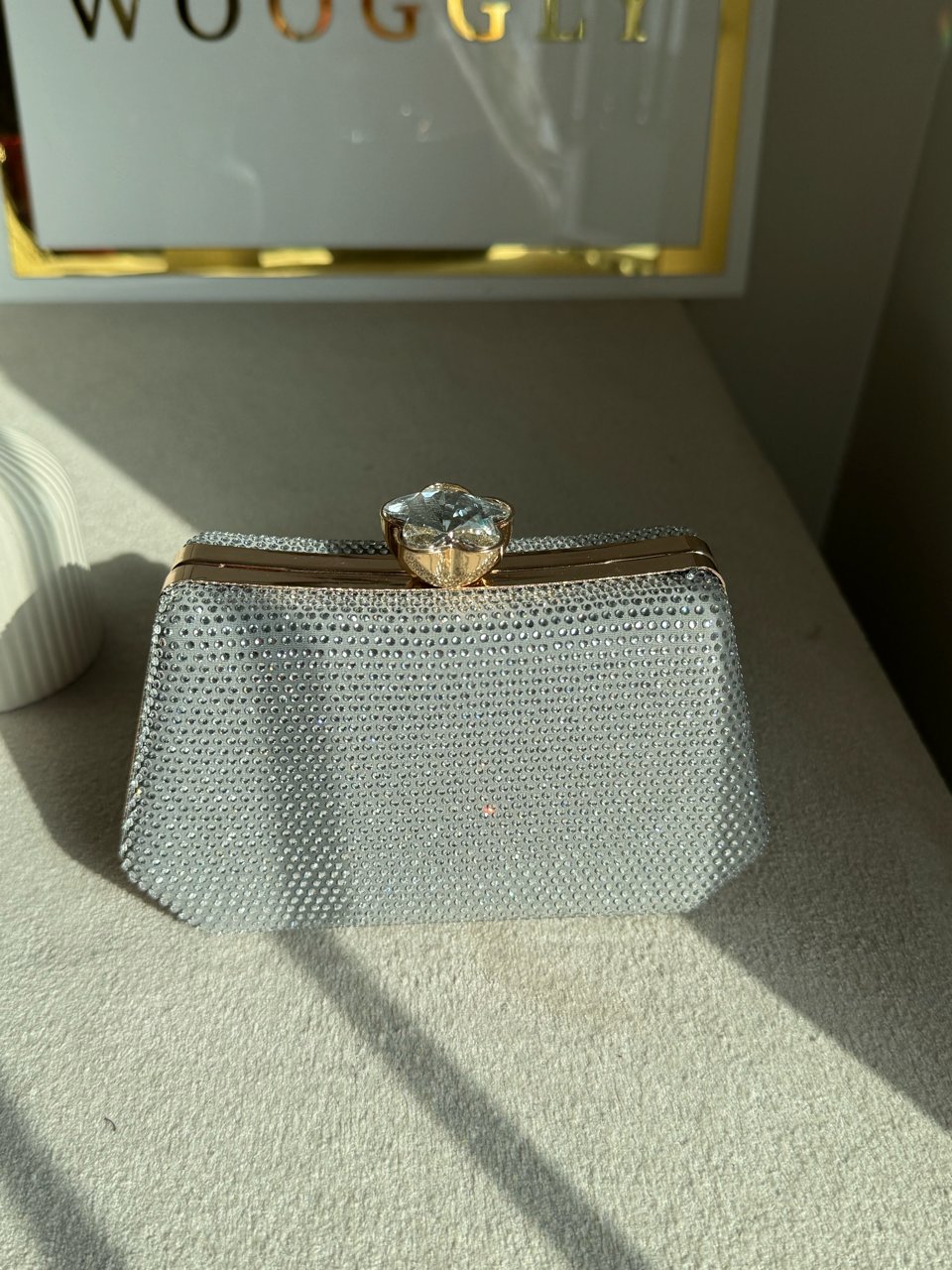 Soirée Shimmer Clutch - Silver