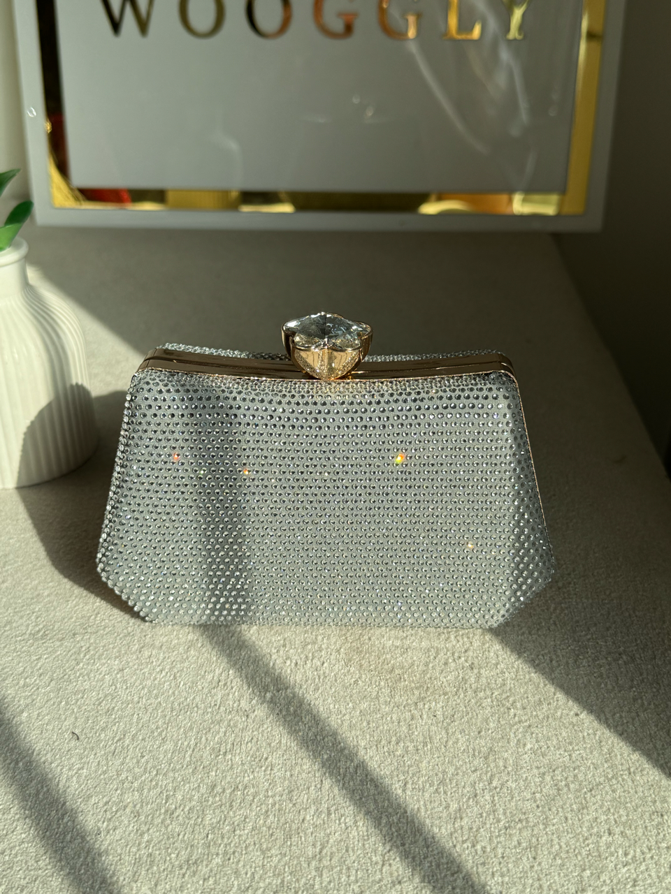 Soirée Shimmer Clutch - Silver