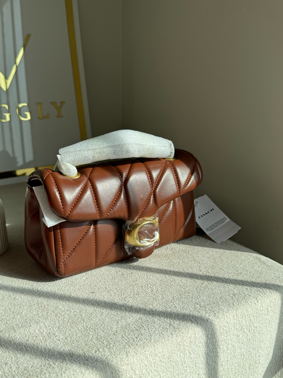 Mini Premium COACH Quilted Tabby (Fall Brown) - BOX PACKING
