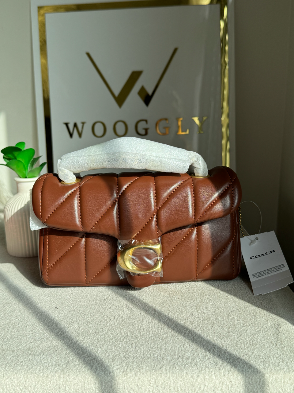 Mini Premium COACH Quilted Tabby (Fall Brown) - BOX PACKING