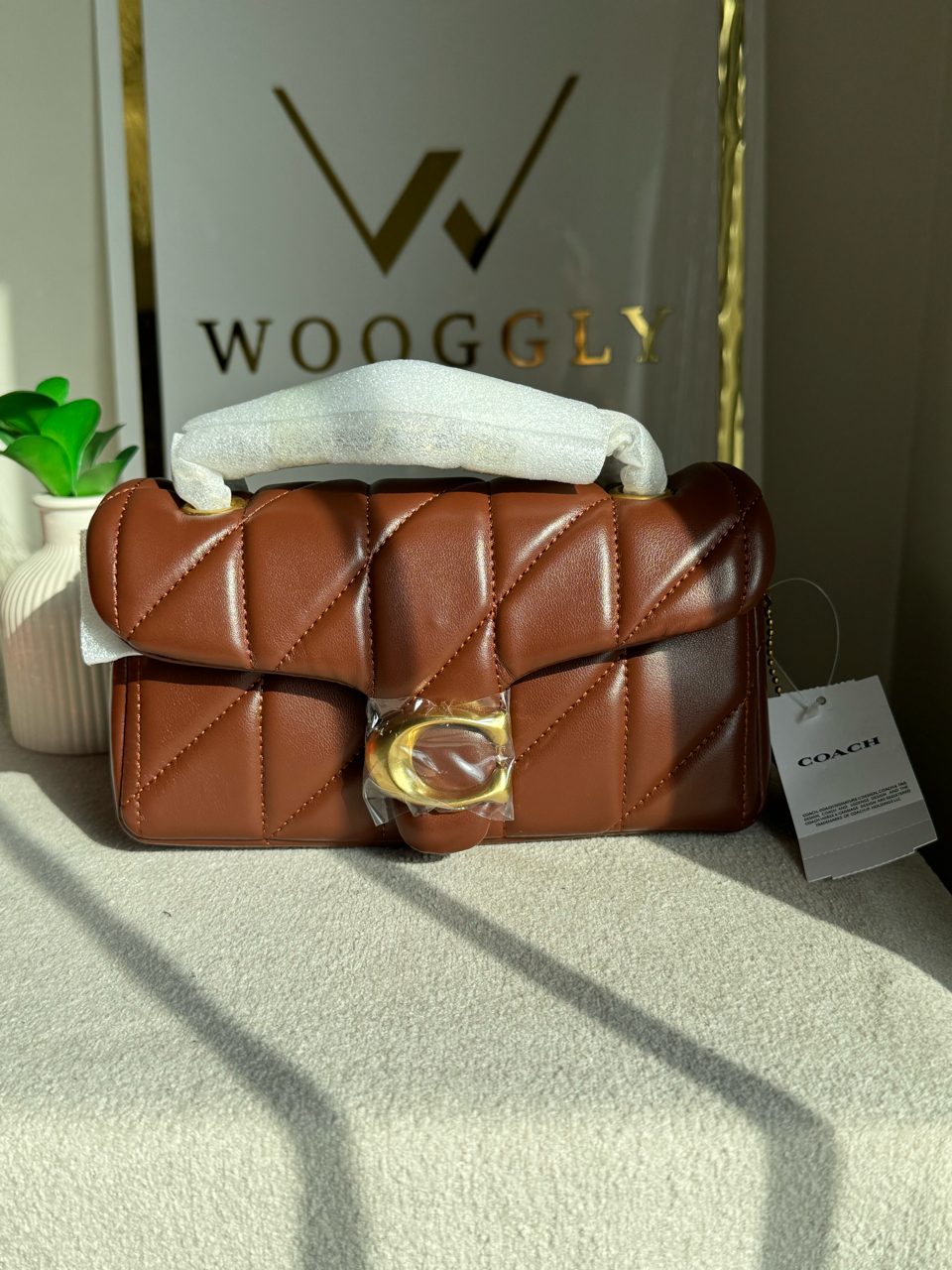 Mini Premium COACH Quilted Tabby (Fall Brown) - BOX PACKING