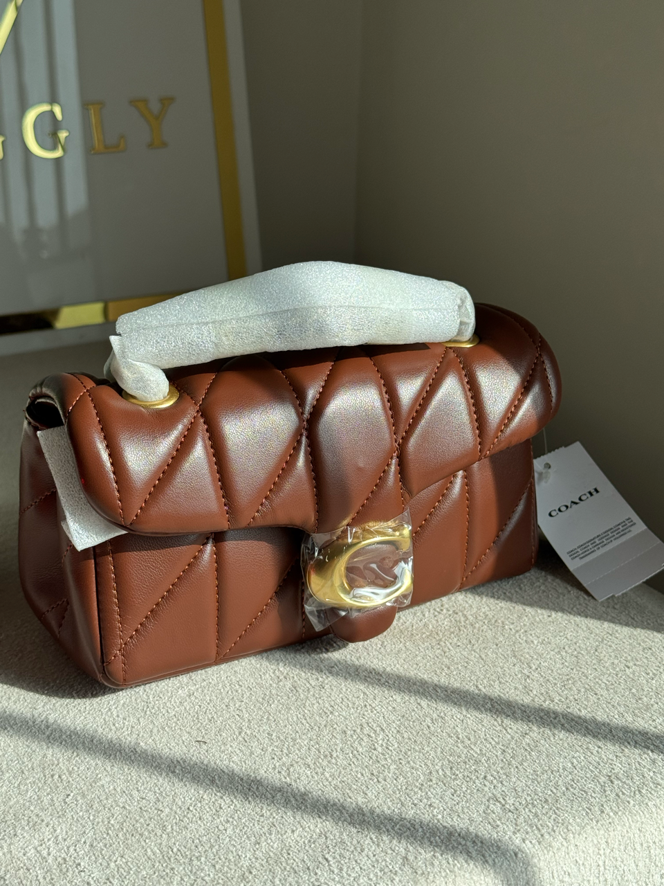 Mini Premium COACH Quilted Tabby (Fall Brown) - BOX PACKING