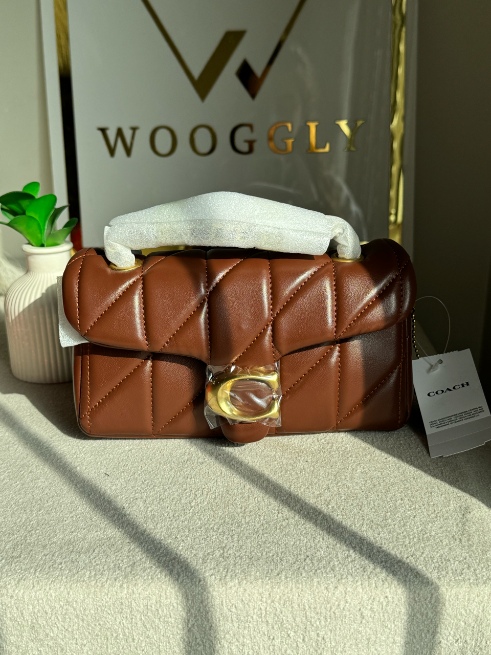 Mini Premium COACH Quilted Tabby (Fall Brown) - BOX PACKING