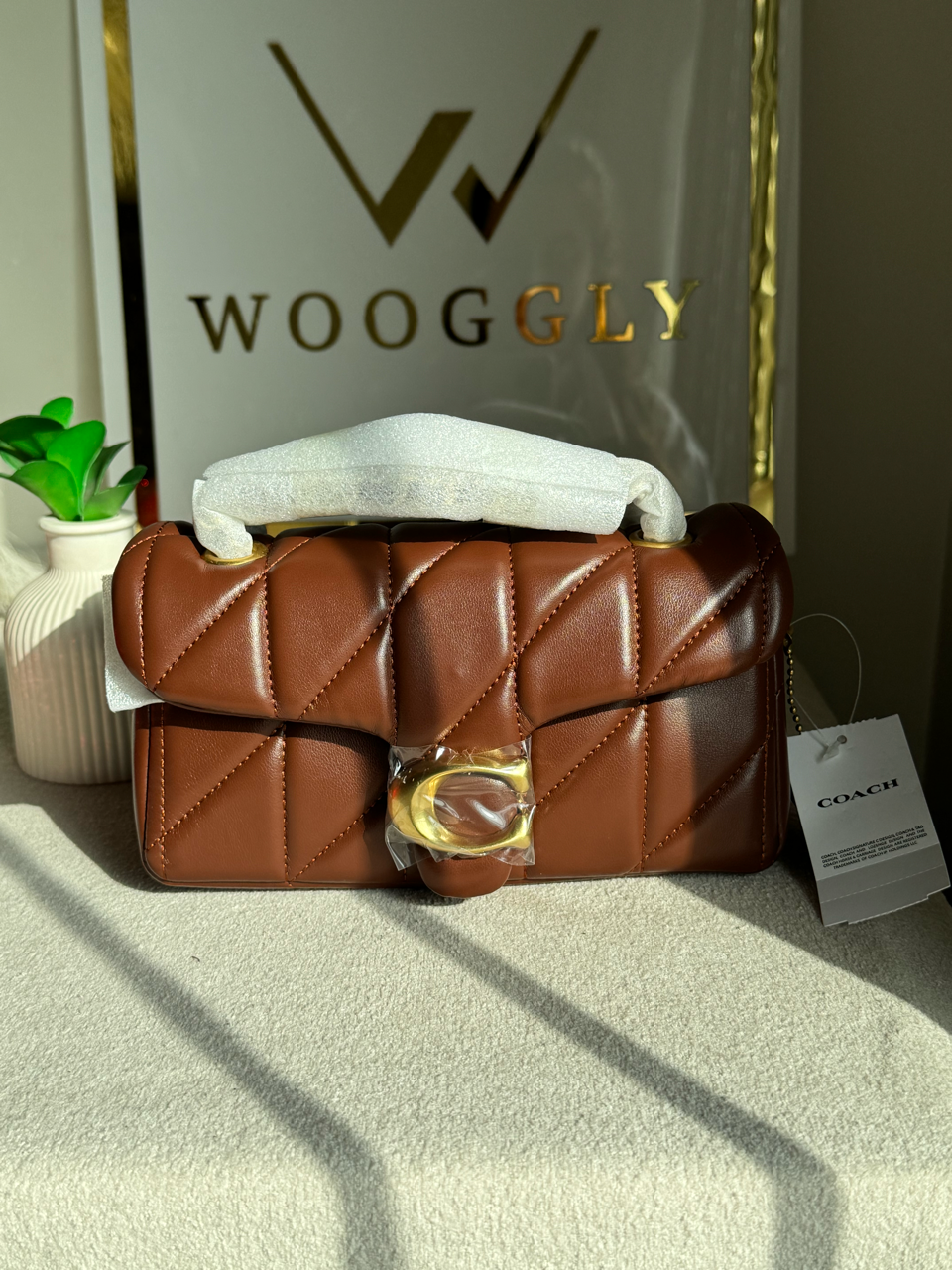Mini Premium COACH Quilted Tabby (Fall Brown) - BOX PACKING