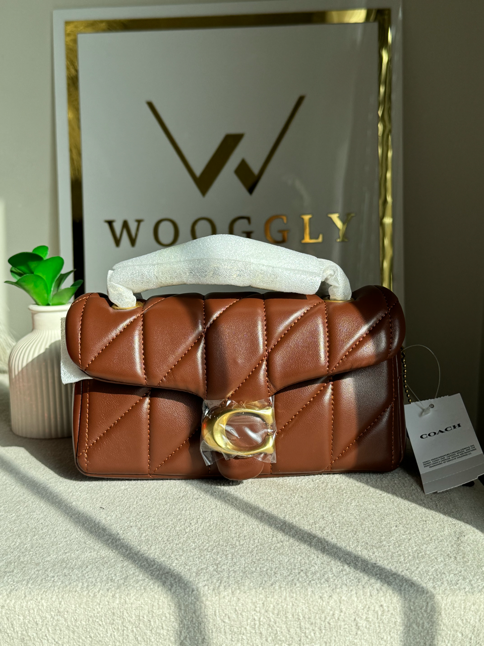 Mini Premium COACH Quilted Tabby (Fall Brown) - BOX PACKING