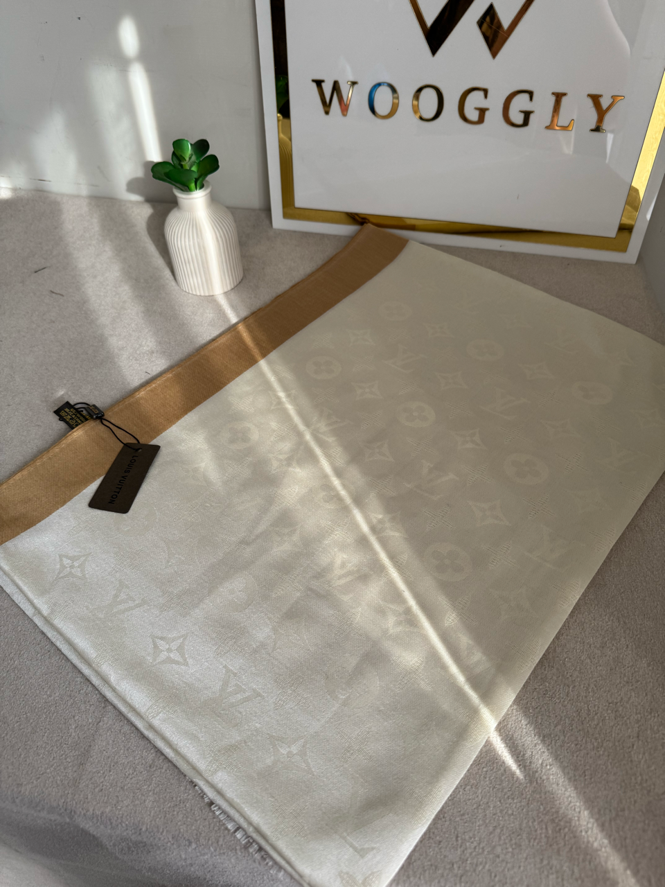 ALL SEASON LV Pashmina Stoller - White & Gold