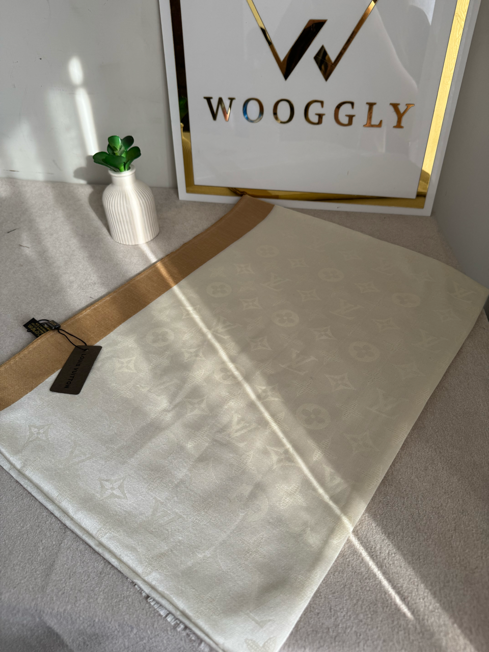 ALL SEASON LV Pashmina Stoller - White & Gold