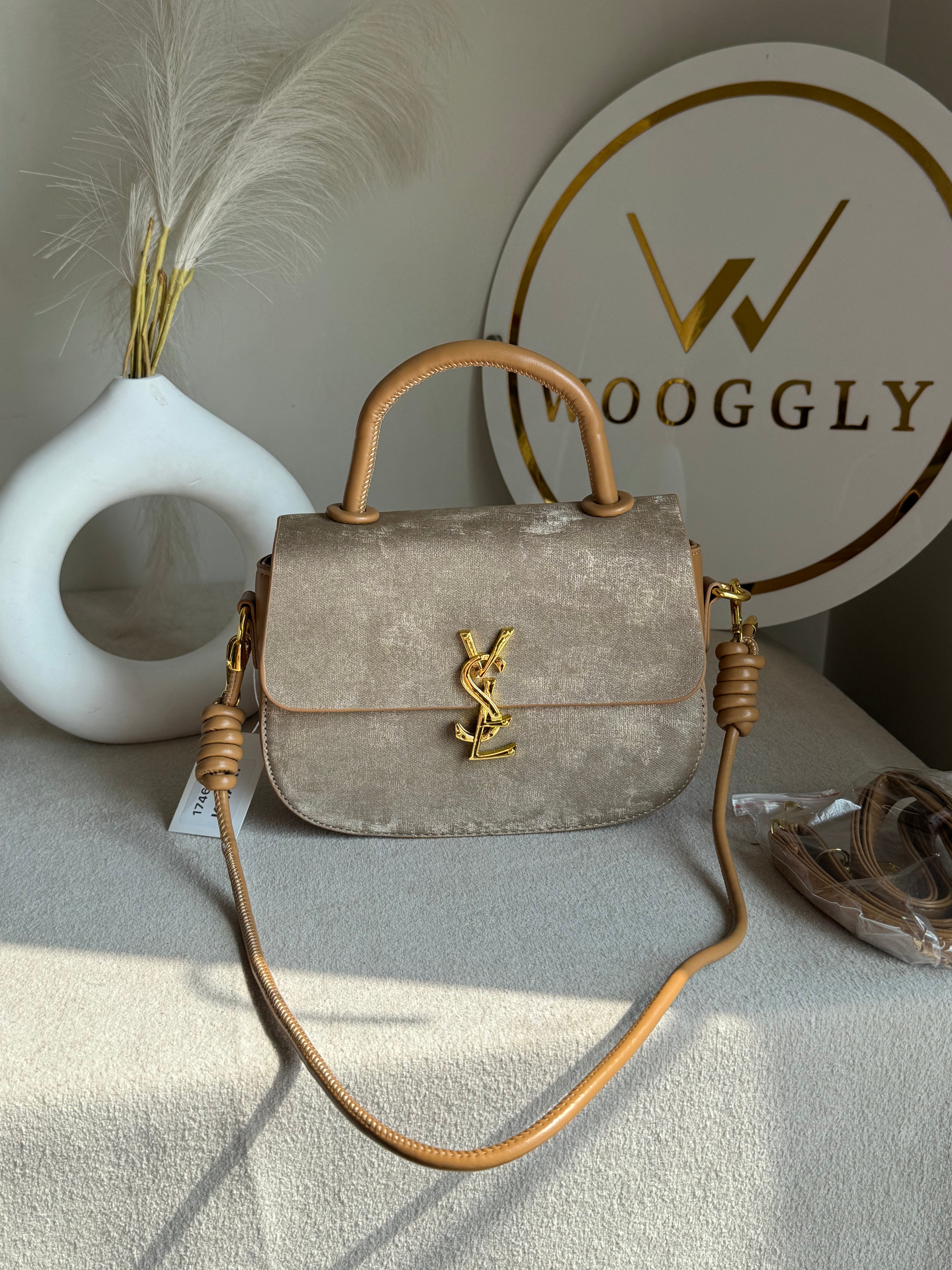 Grand Aura Top-Handle Bag - Champagne Gold