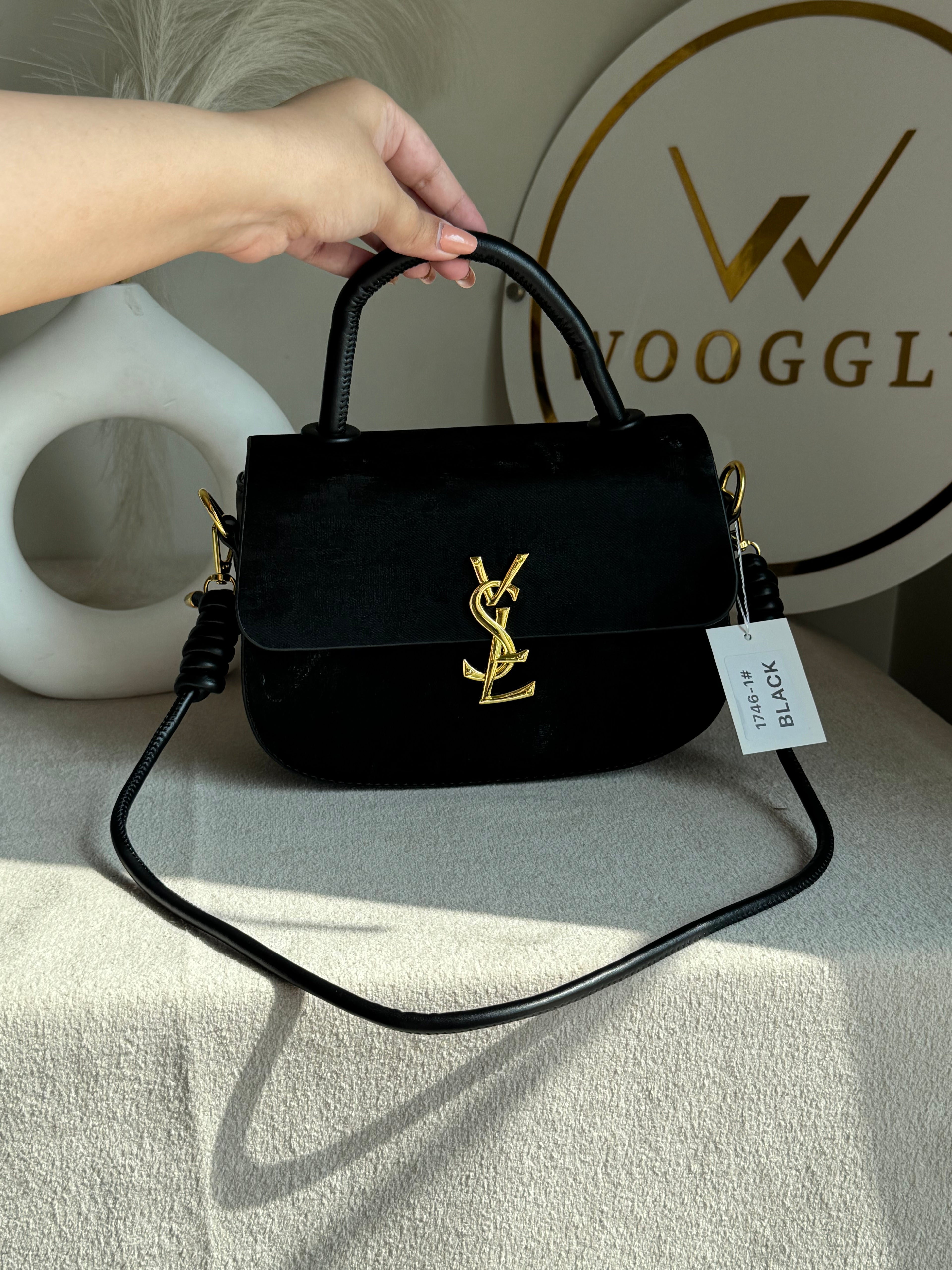Grand Aura Top-Handle Bag - Black