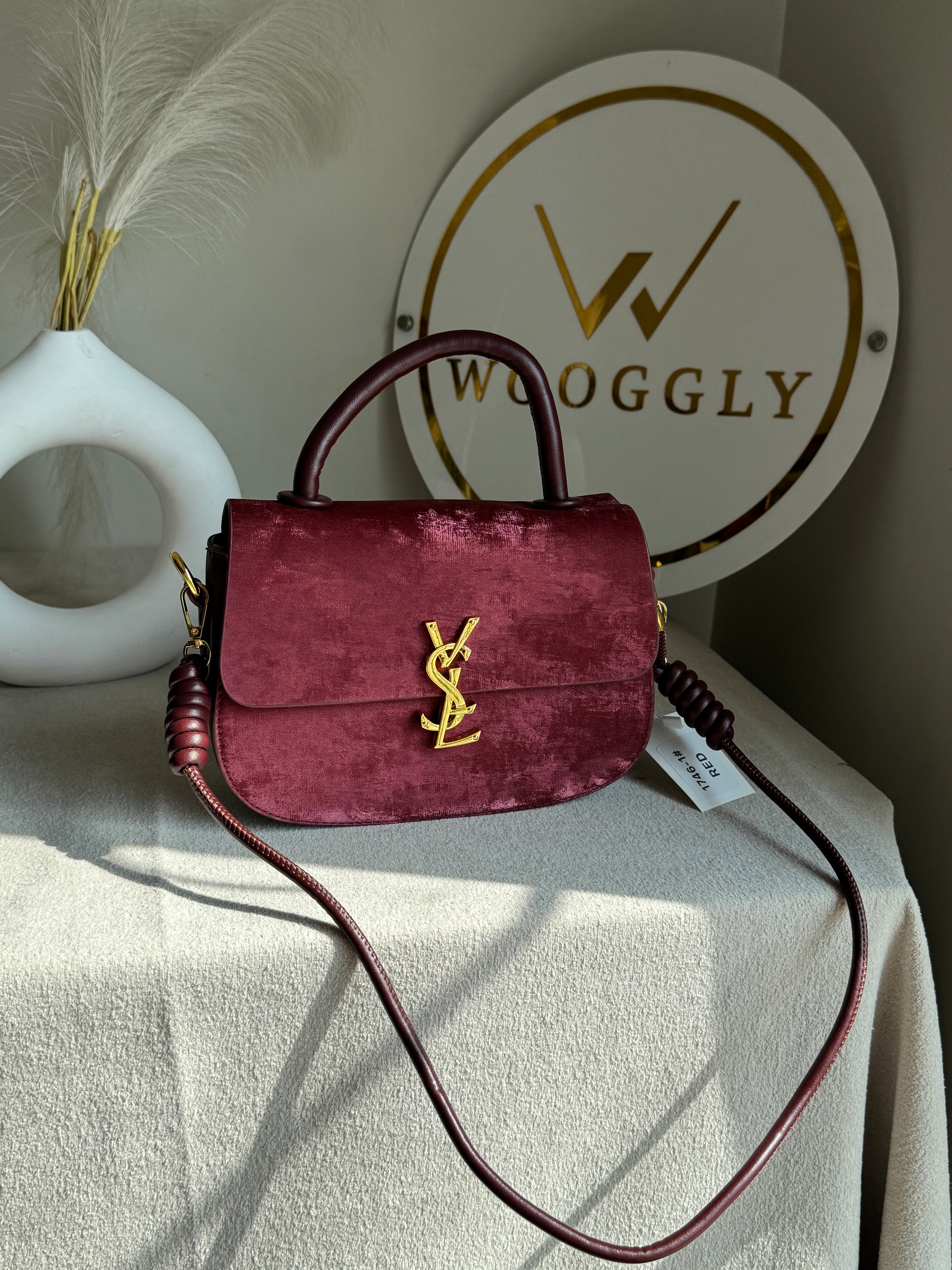 Grand Aura Top-Handle Bag - Burgundy