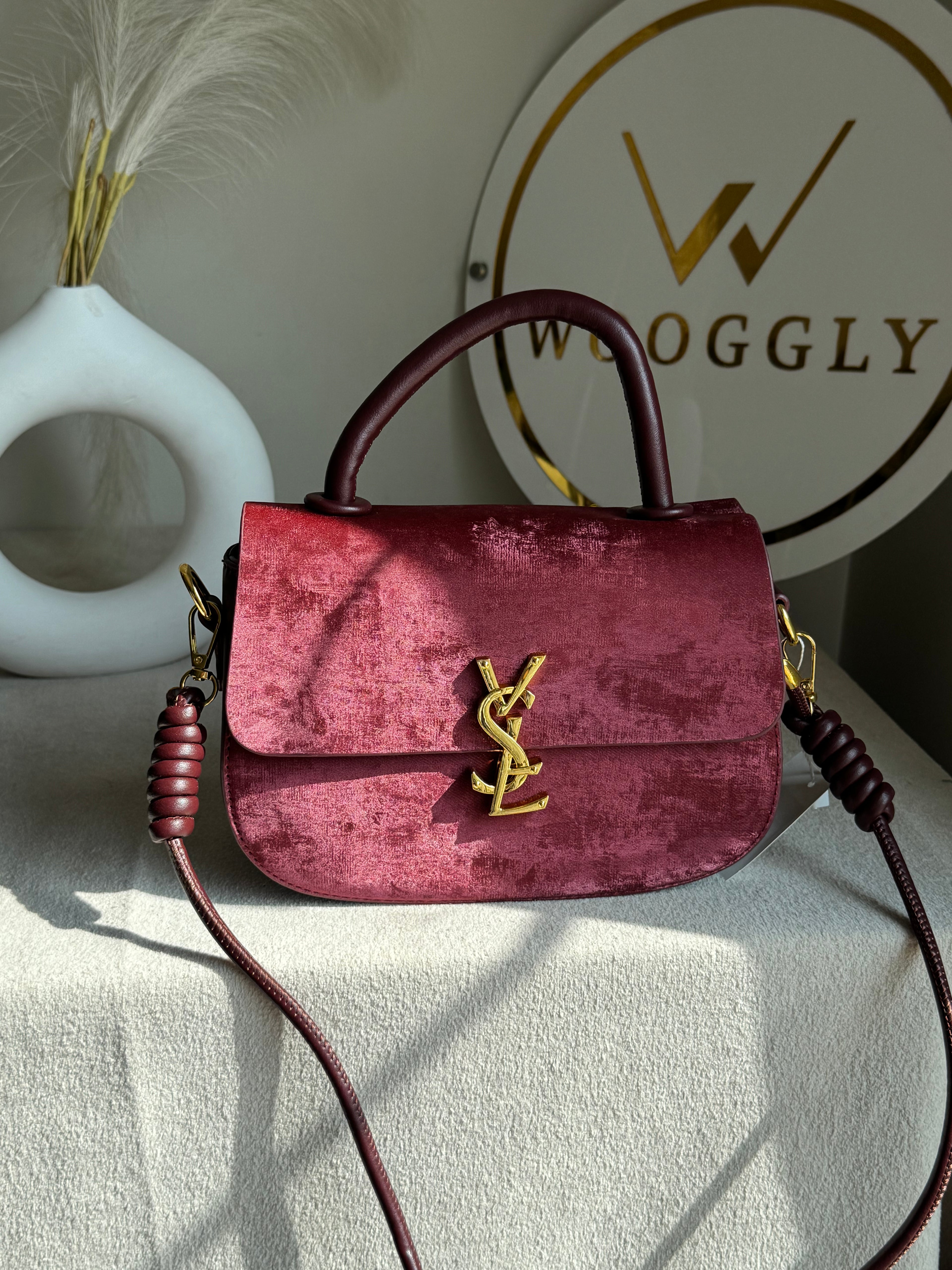 Grand Aura Top-Handle Bag - Burgundy