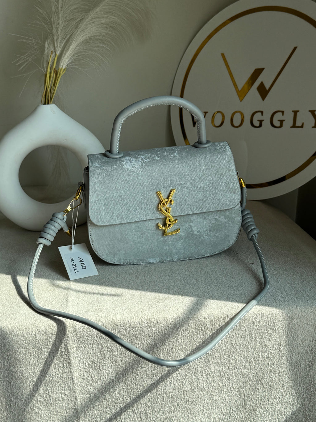 Grand Aura Top-Handle Bag - Light Grey