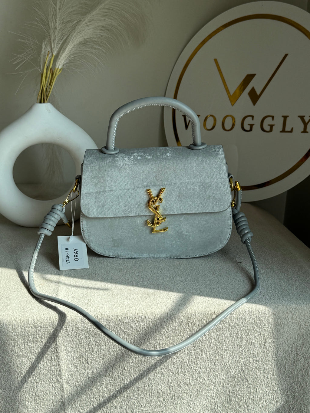 Grand Aura Top-Handle Bag - Light Grey
