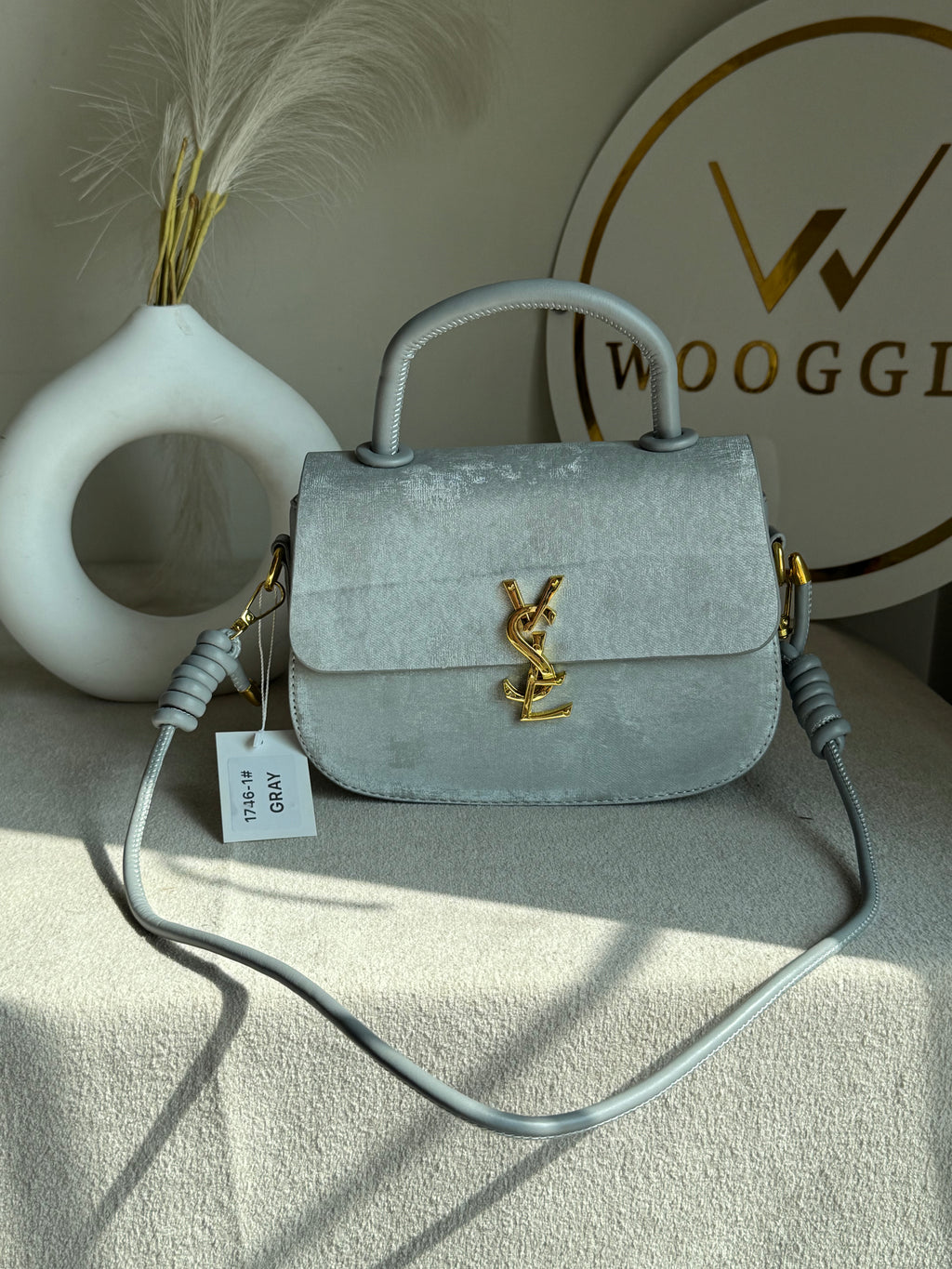 Grand Aura Top-Handle Bag - Light Grey