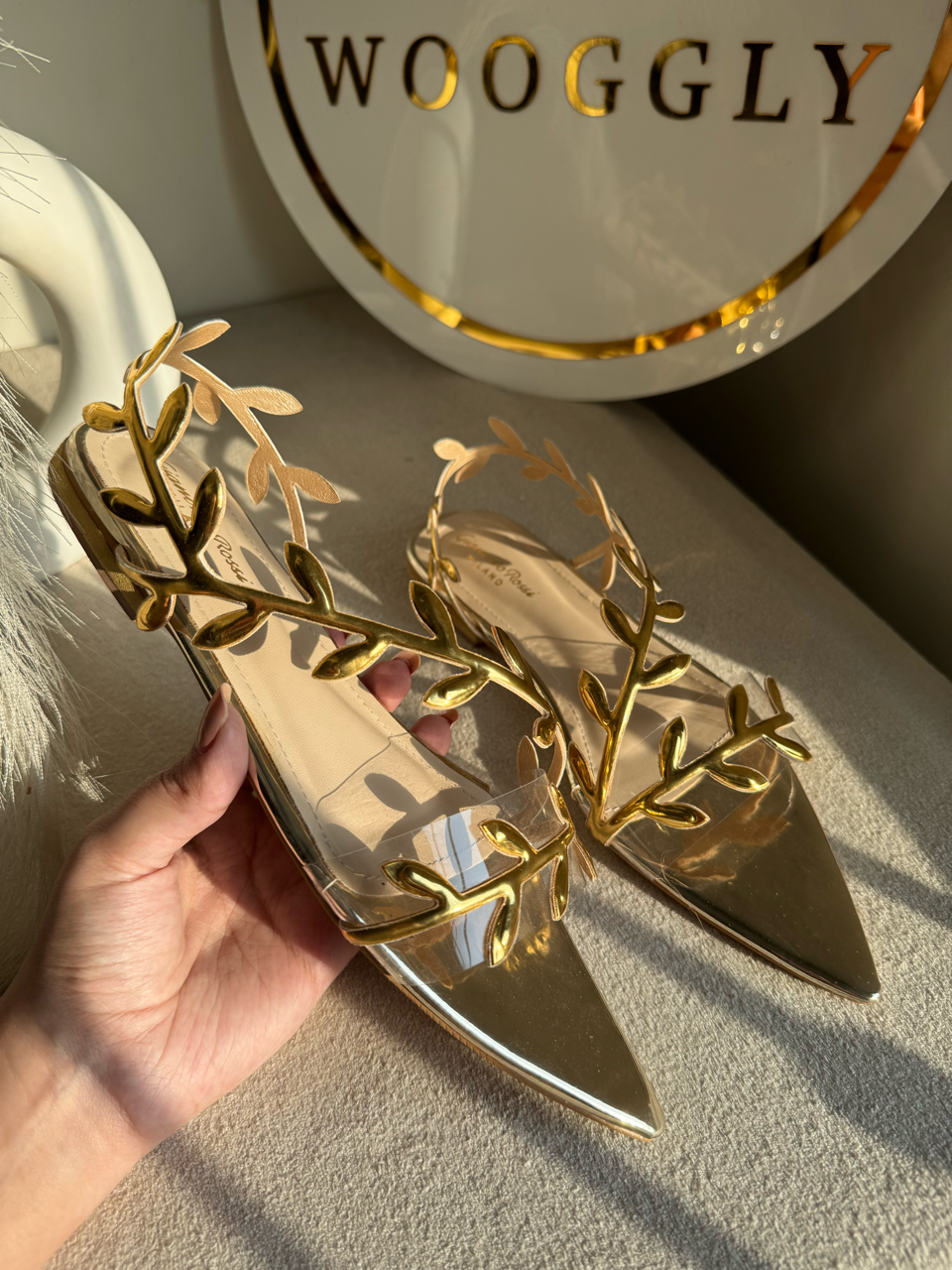 Gianvitto Rossi Flats Champagne