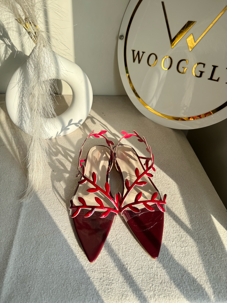 Gianvitto Rossi Flats Champagne Maroon