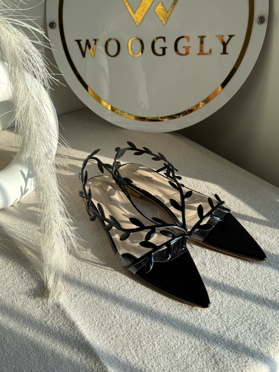 Gianvitto Rossi Flats Champagne Black