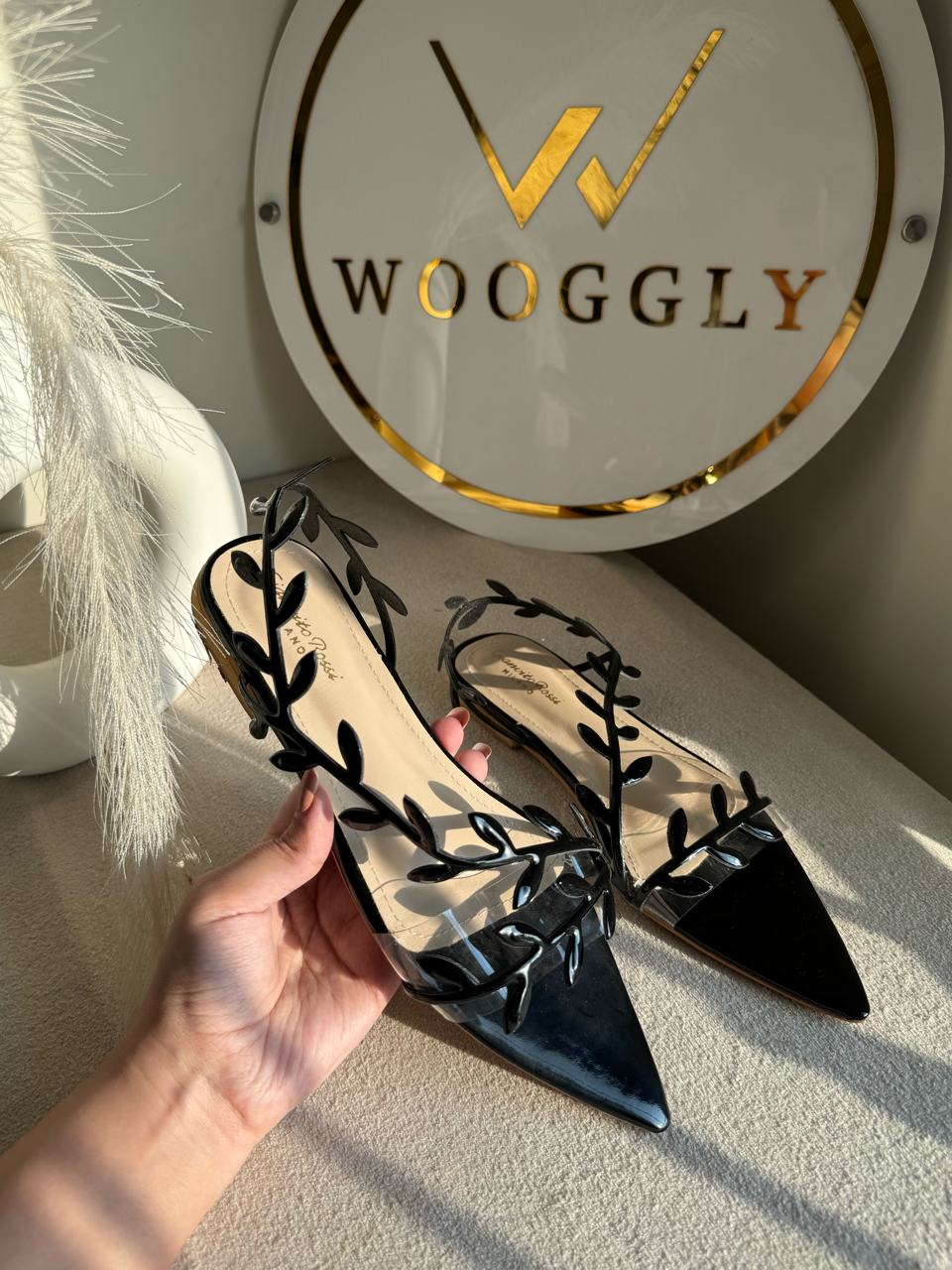 Gianvitto Rossi Flats Champagne Black