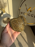 The Desi Glam Heart Clutch  - Gold with Chain Design 2