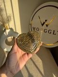 The Desi Glam Heart Clutch  - Gold with Chain