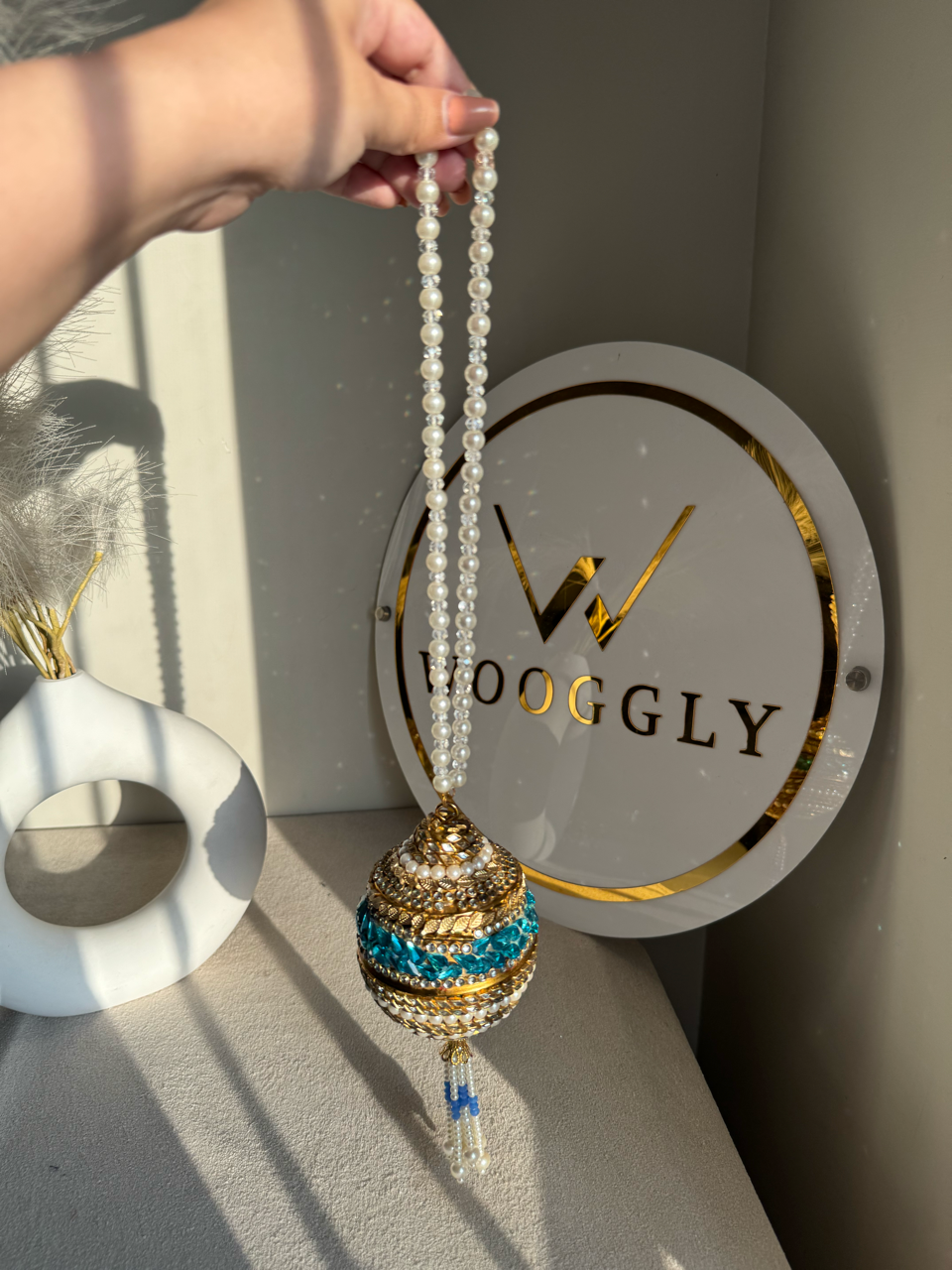 Turkish Potli - Teal Blue Pearl