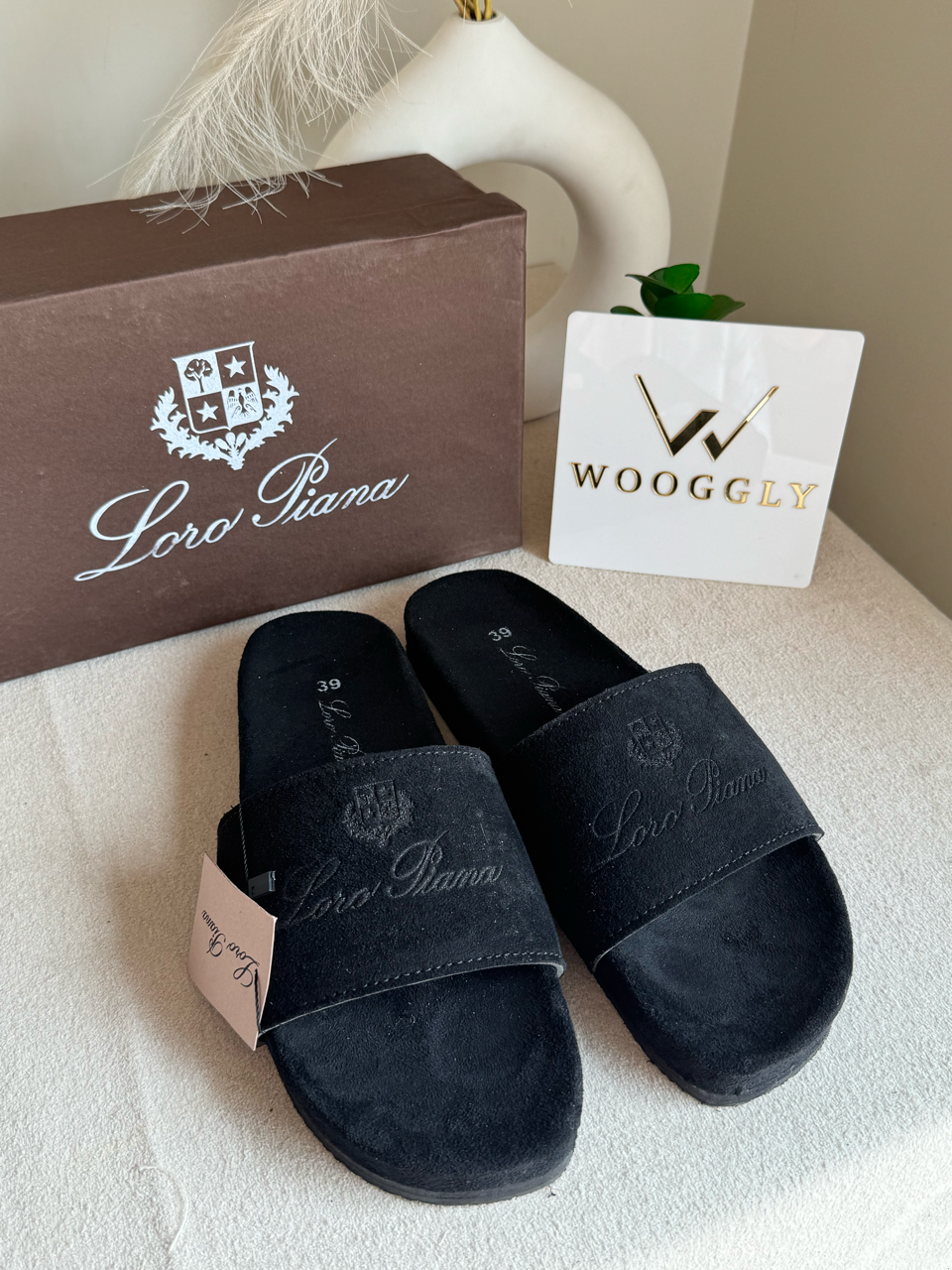 Loro Piana Comfy Slides - Ladies Black