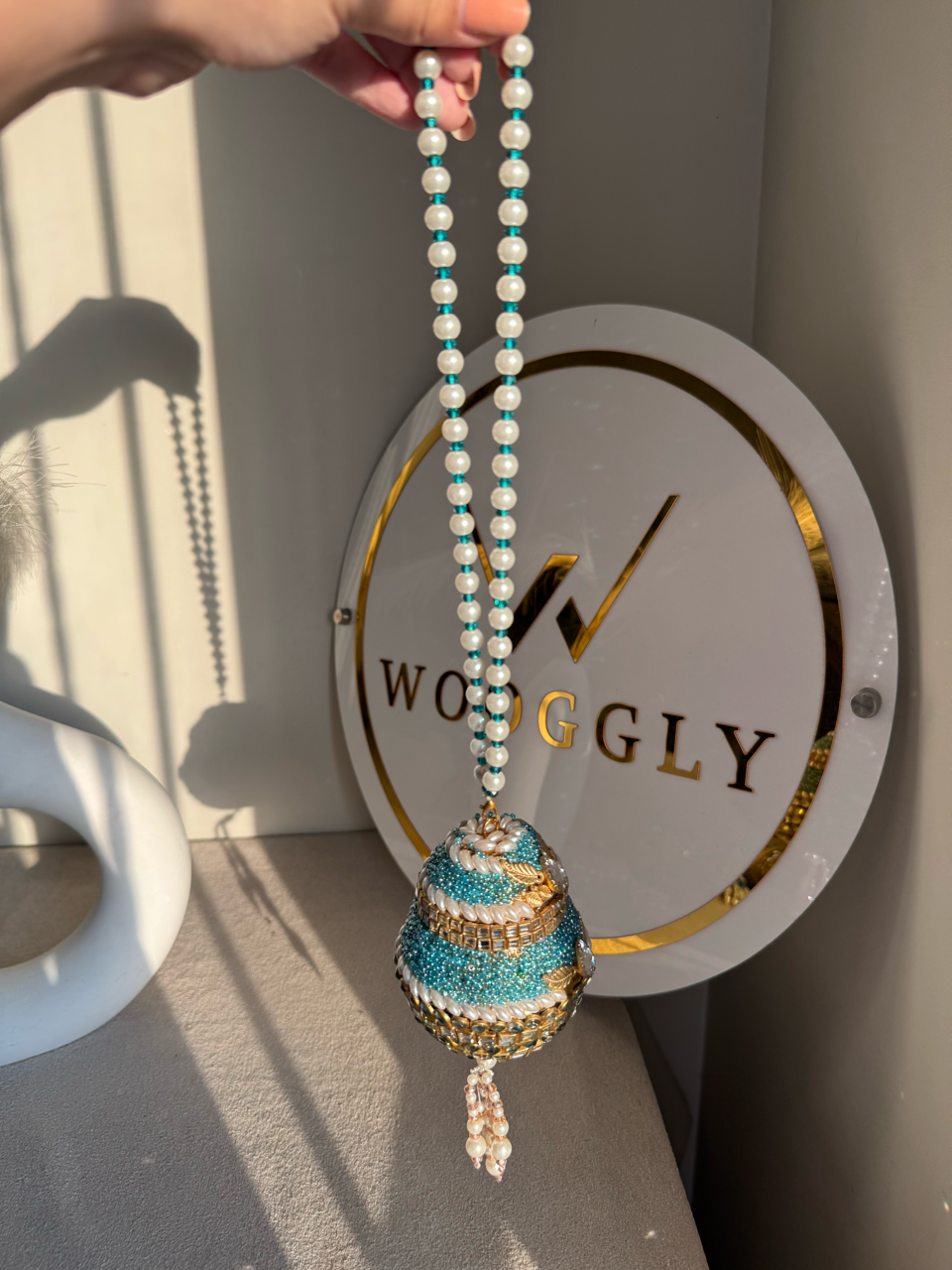 Turkish Potli - Turquoise Blue & Gold