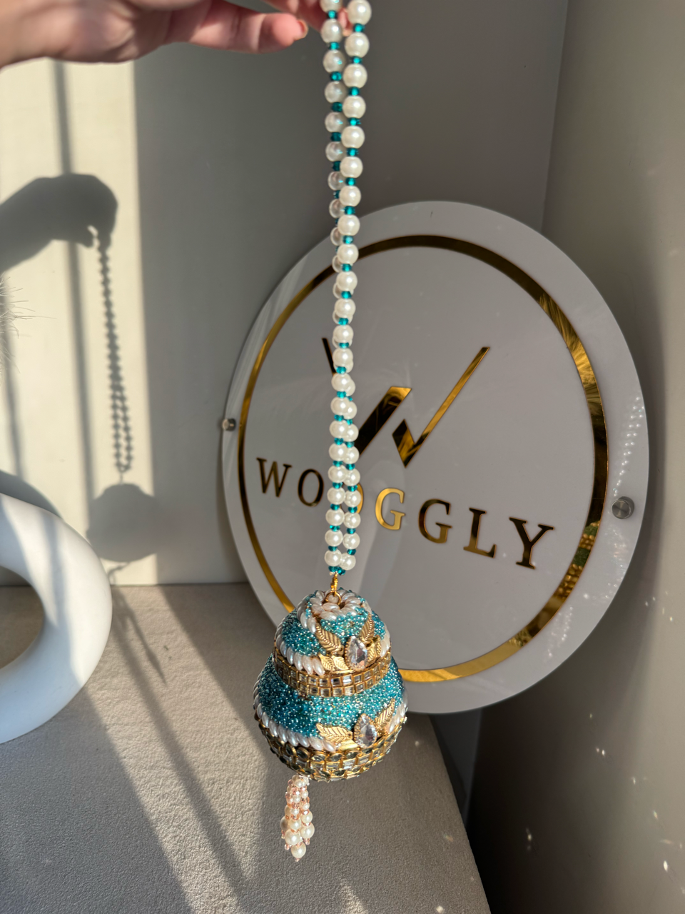 Turkish Potli - Turquoise Blue & Gold